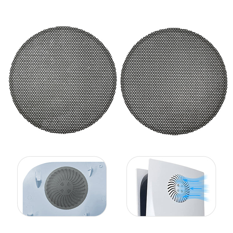 For Sony PS5 Game Console 2Pcs Round Mesh Dust Cover Heat Dissipation PVC Dust-proof Net For Sony PS5 Game Console 2Pcs Round Mesh Dust Cover Heat Dissipation PVC Dust-proof Net
